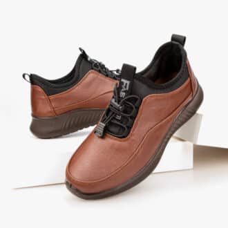حذاء كاجوال بني للرجال ماركة فيكتور كلارك - العراب للأحذية